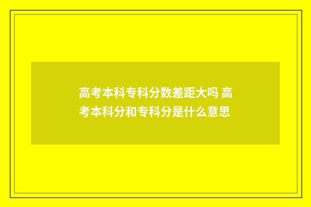 高考本科专科分数差距大吗 高考本科分和专科分是什么意思