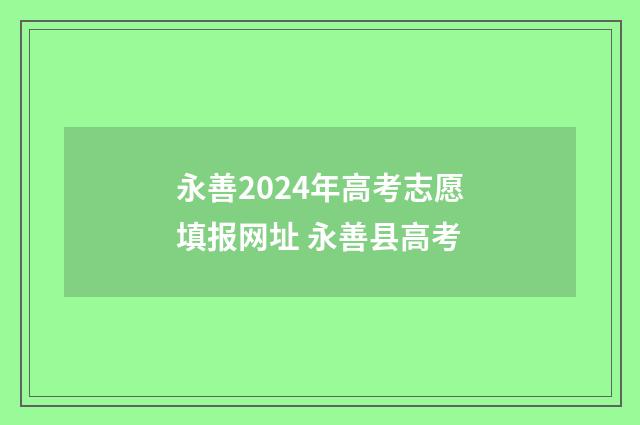 永善2024年高考志愿填报网址 永善县高考
