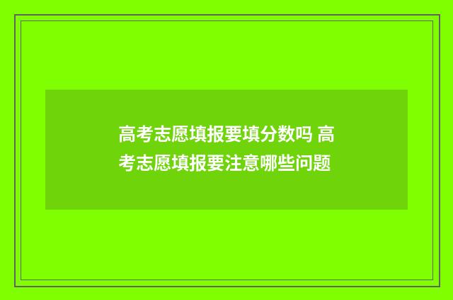 高考志愿填报要填分数吗 高考志愿填报要注意哪些问题