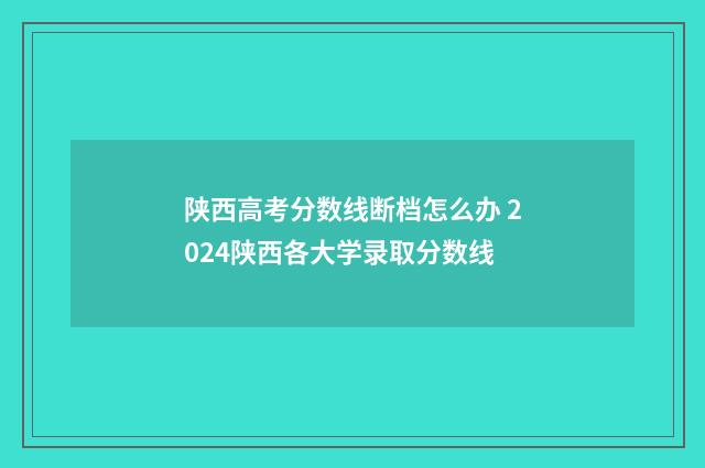 陕西高考分数线断档怎么办 2024陕西各大学录取分数线
