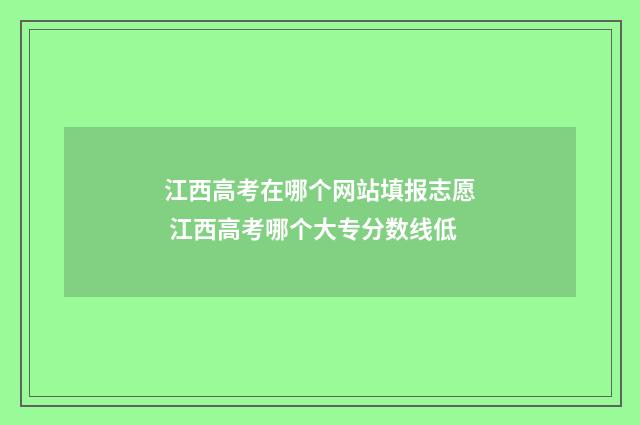 江西高考在哪个网站填报志愿 江西高考哪个大专分数线低