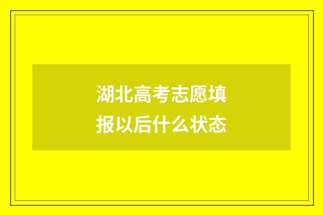 湖北高考志愿填报以后什么状态