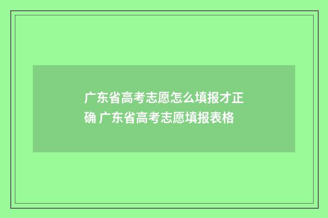 广东省高考志愿怎么填报才正确 广东省高考志愿填报表格
