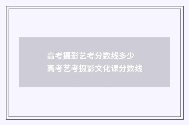 高考摄影艺考分数线多少 高考艺考摄影文化课分数线