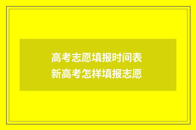 高考志愿填报时间表 新高考怎样填报志愿