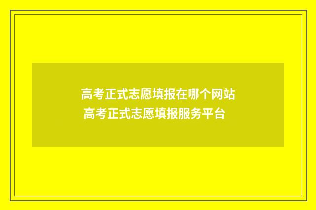高考正式志愿填报在哪个网站 高考正式志愿填报服务平台