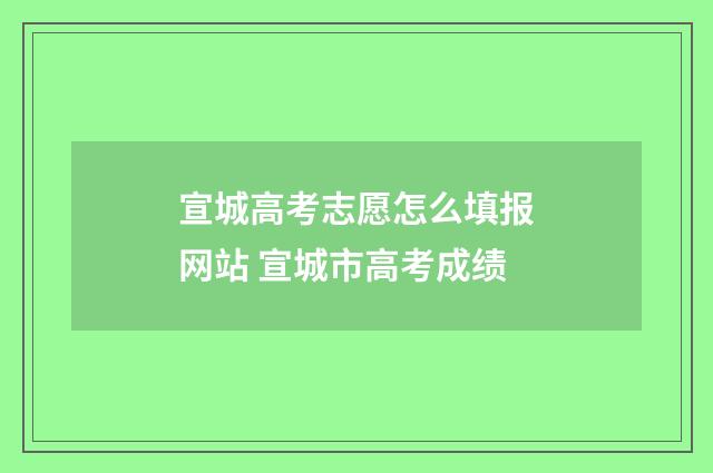 宣城高考志愿怎么填报网站 宣城市高考成绩