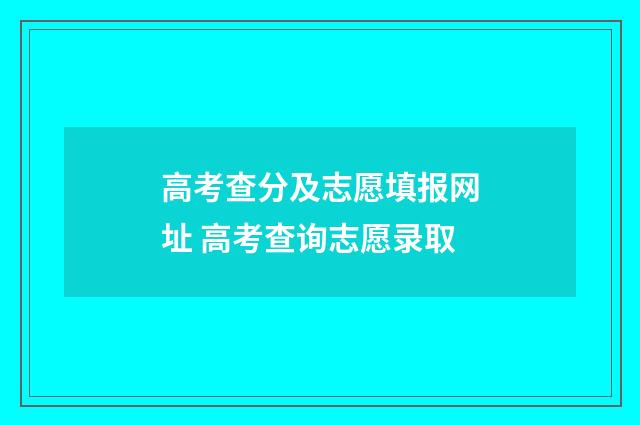 高考查分及志愿填报网址 高考查询志愿录取