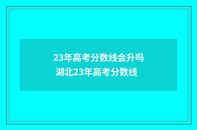 23年高考分数线会升吗 湖北23年高考分数线