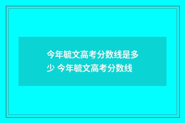 今年毓文高考分数线是多少 今年毓文高考分数线
