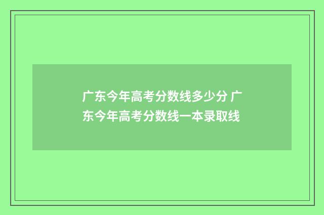 广东今年高考分数线多少分 广东今年高考分数线一本录取线