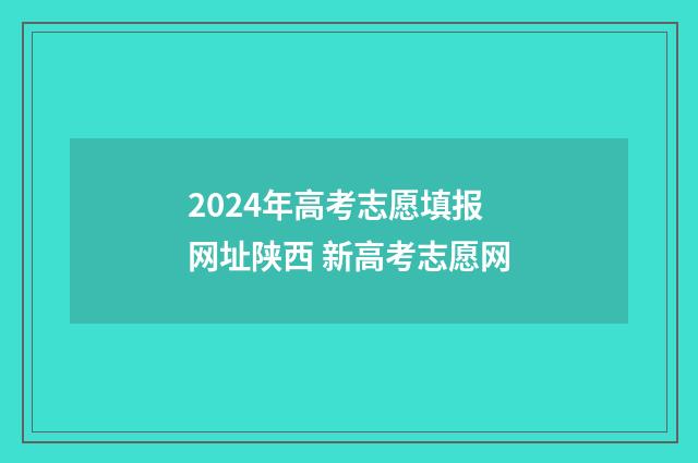 2024年高考志愿填报网址陕西 新高考志愿网