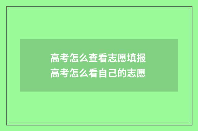 高考怎么查看志愿填报 高考怎么看自己的志愿