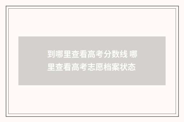 到哪里查看高考分数线 哪里查看高考志愿档案状态