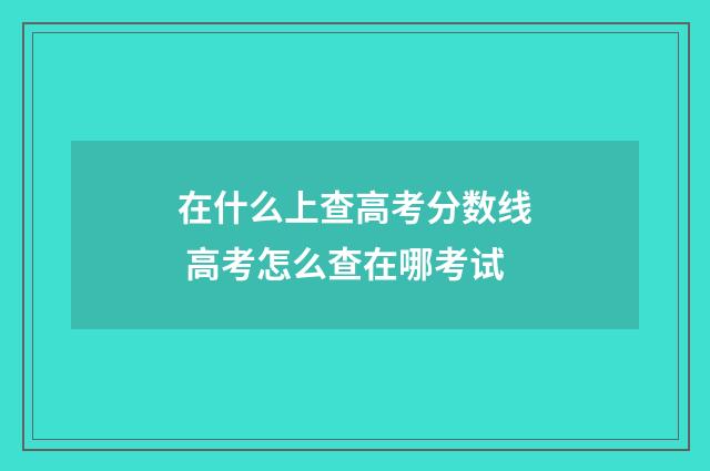 在什么上查高考分数线 高考怎么查在哪考试
