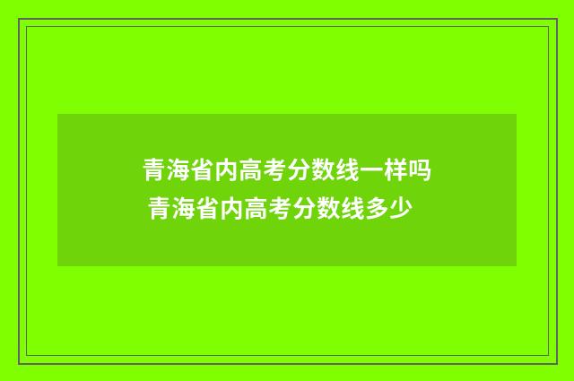 青海省内高考分数线一样吗 青海省内高考分数线多少