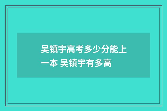 吴镇宇高考多少分能上一本 吴镇宇有多高