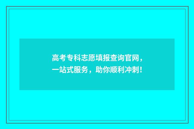 高考专科志愿填报查询官网，一站式服务，助你顺利冲刺！