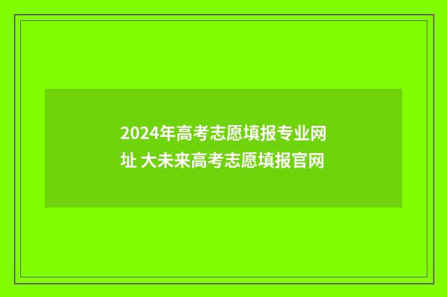 2024年高考志愿填报专业网址 大未来高考志愿填报官网
