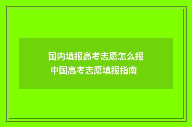 国内填报高考志愿怎么报 中国高考志愿填报指南