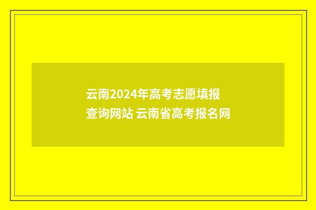 云南2024年高考志愿填报查询网站 云南省高考报名网
