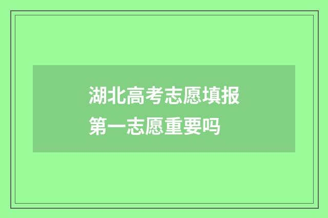 湖北高考志愿填报第一志愿重要吗