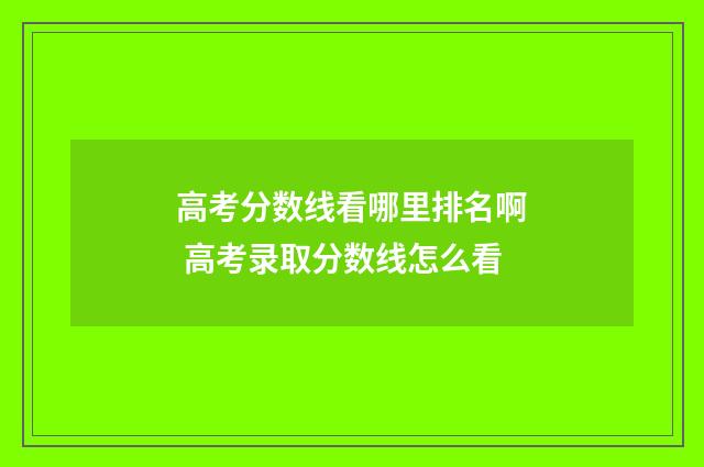 高考分数线看哪里排名啊 高考录取分数线怎么看
