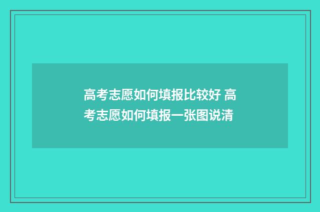 高考志愿如何填报比较好 高考志愿如何填报一张图说清