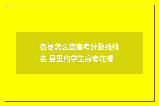 各县怎么查高考分数线排名 县里的学生高考在哪