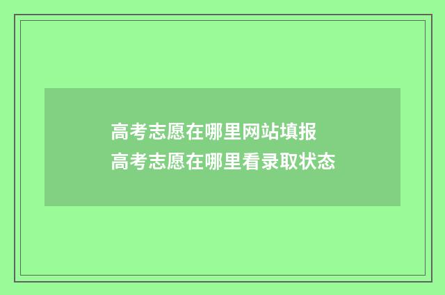 高考志愿在哪里网站填报 高考志愿在哪里看录取状态