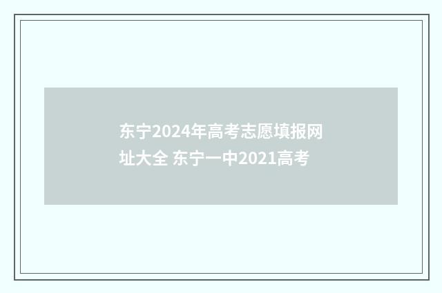 东宁2024年高考志愿填报网址大全 东宁一中2021高考