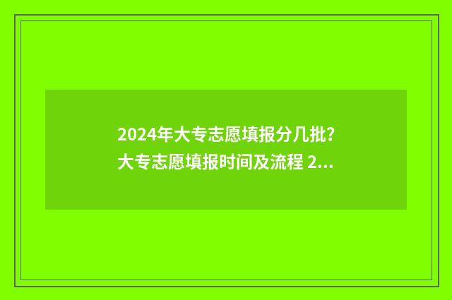 2024年大专志愿填报分几批？大专志愿填报时间及流程 2024年大专志愿怎么填报