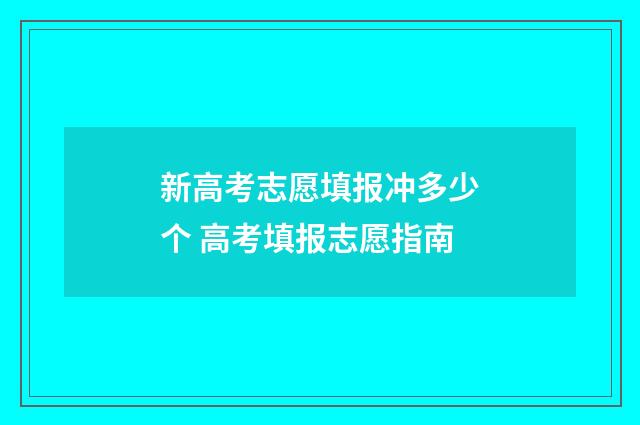 新高考志愿填报冲多少个 高考填报志愿指南