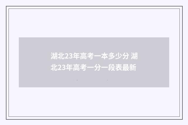 湖北23年高考一本多少分 湖北23年高考一分一段表最新