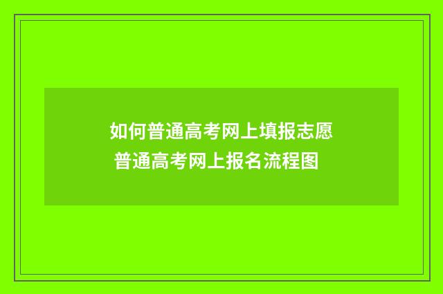 如何普通高考网上填报志愿 普通高考网上报名流程图