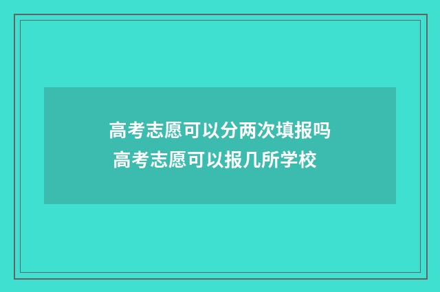 高考志愿可以分两次填报吗 高考志愿可以报几所学校