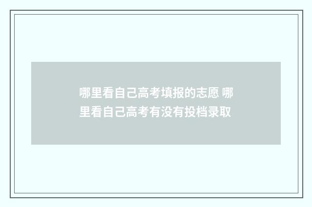 哪里看自己高考填报的志愿 哪里看自己高考有没有投档录取