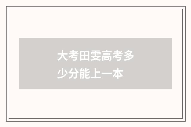 大考田雯高考多少分能上一本