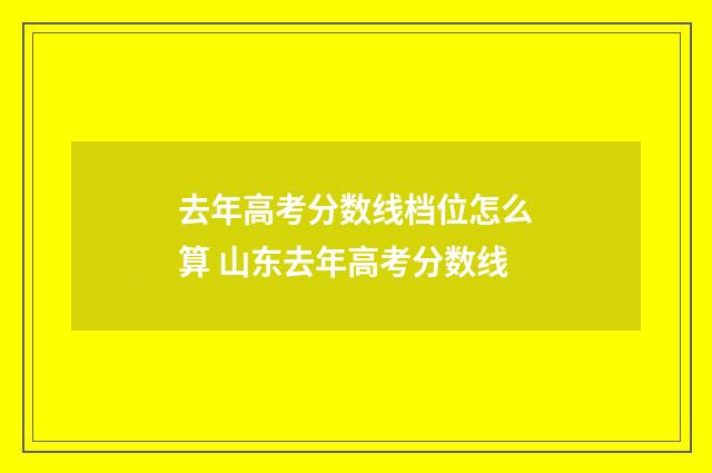 去年高考分数线档位怎么算 山东去年高考分数线