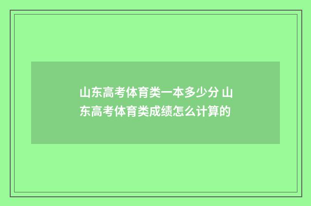 山东高考体育类一本多少分 山东高考体育类成绩怎么计算的