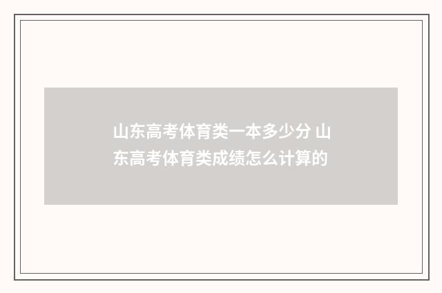 山东高考体育类一本多少分 山东高考体育类成绩怎么计算的