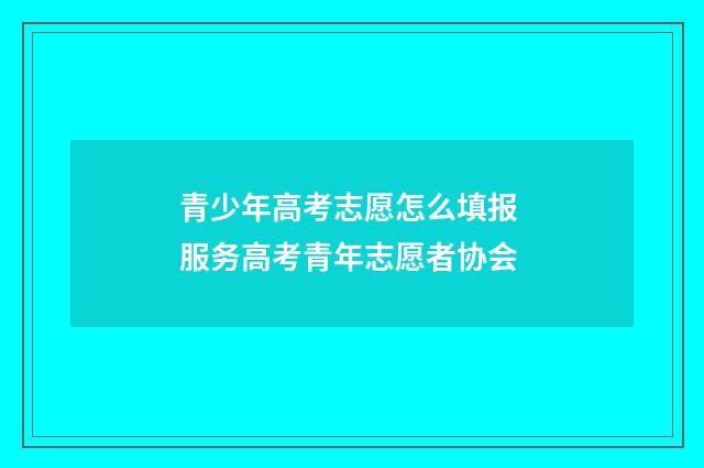 青少年高考志愿怎么填报 服务高考青年志愿者协会
