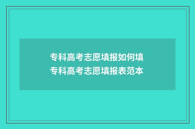 专科高考志愿填报如何填 专科高考志愿填报表范本