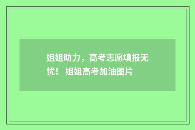 姐姐助力，高考志愿填报无忧！ 姐姐高考加油图片