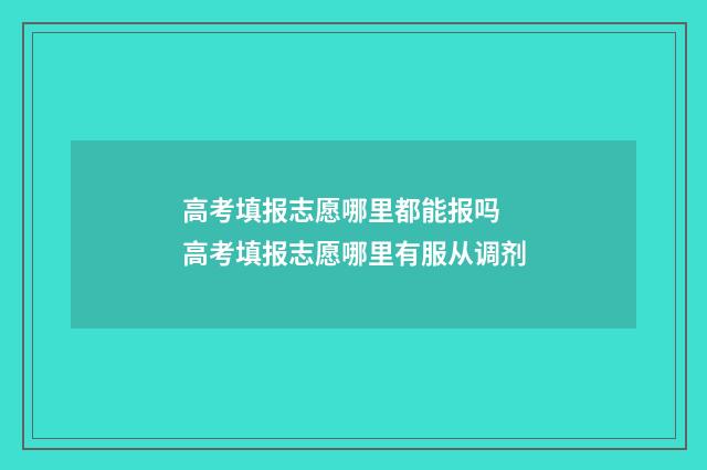 高考填报志愿哪里都能报吗 高考填报志愿哪里有服从调剂