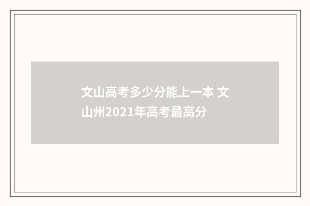 文山高考多少分能上一本 文山州2021年高考最高分