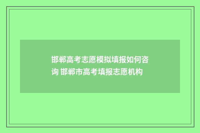 邯郸高考志愿模拟填报如何咨询 邯郸市高考填报志愿机构