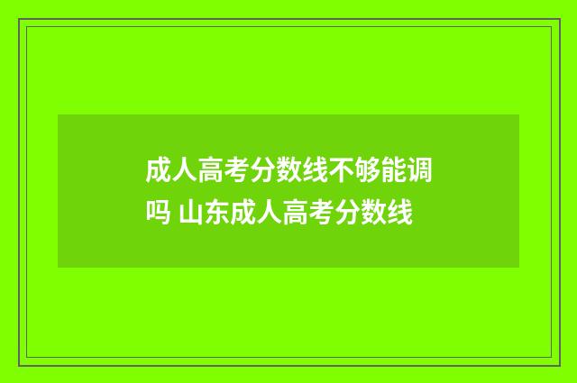 成人高考分数线不够能调吗 山东成人高考分数线