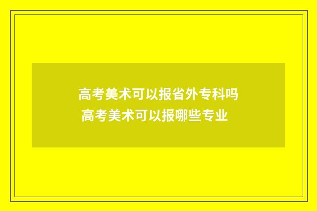 高考美术可以报省外专科吗 高考美术可以报哪些专业