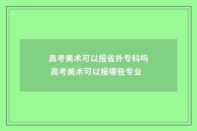 高考美术可以报省外专科吗 高考美术可以报哪些专业